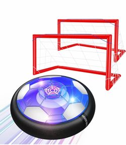 2 in 1 Hover Soccer Ball Set, Birthday Gifts for Boys Girls Kids Age 3 4 5 6 7 8-12 Years Old Up, Indoor Soccer Toys Game, USB Rechargeable Light-Up A