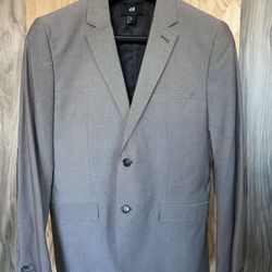 H&M blazer sport coat size: 38R  Shell details 100% cotton Shell body 55% cotton 45% polyester  Lining sleeve lining  100% polyester  Lining body