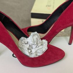 Aldo dark red suede heels sz 8 $5