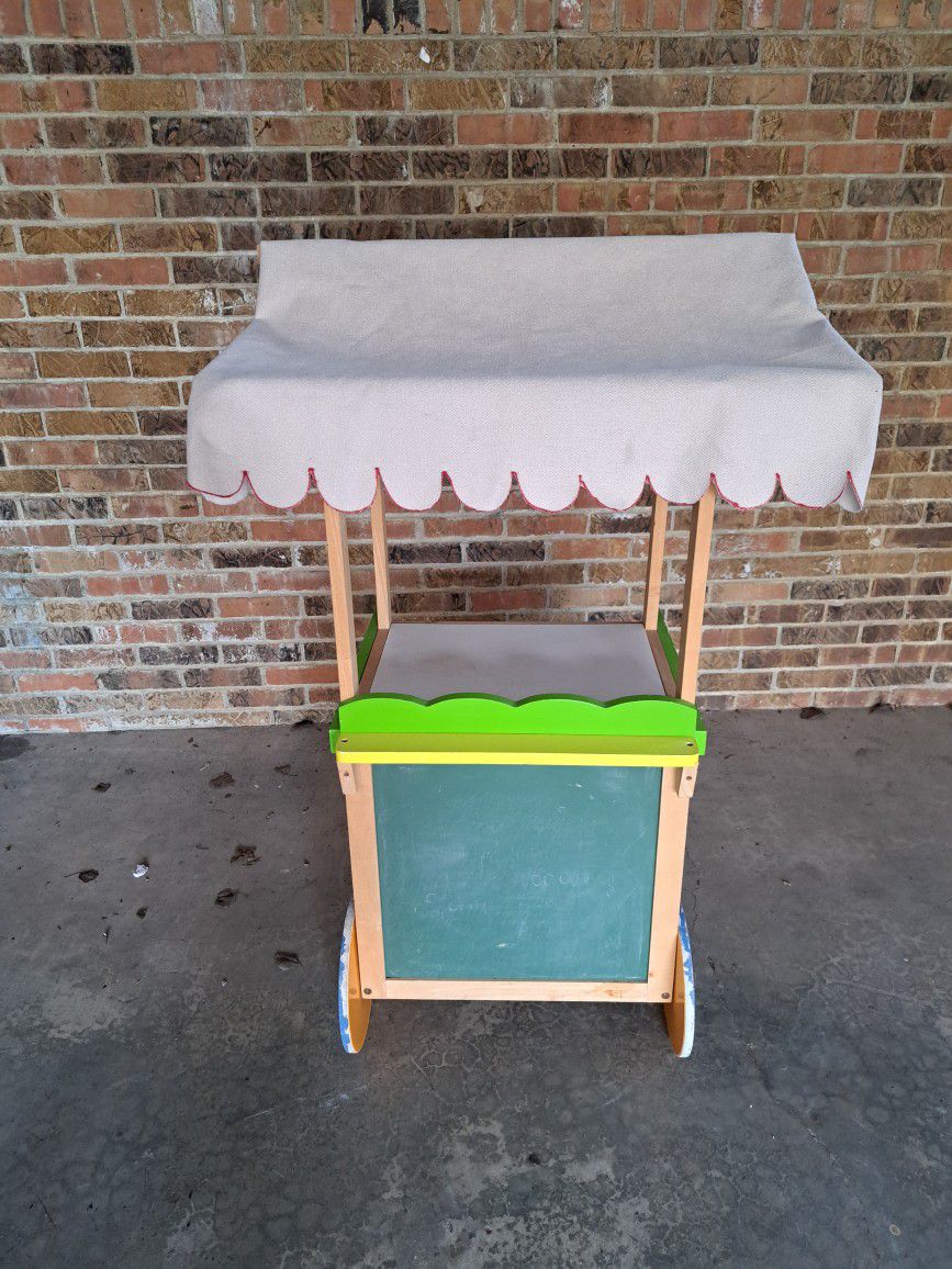 Portable lemonade stand/toy cart with real chalkboard