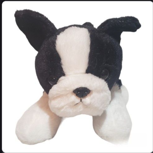 Aurora Boston Terrier 12 "Plush Realistic Black White Stuffed Animal