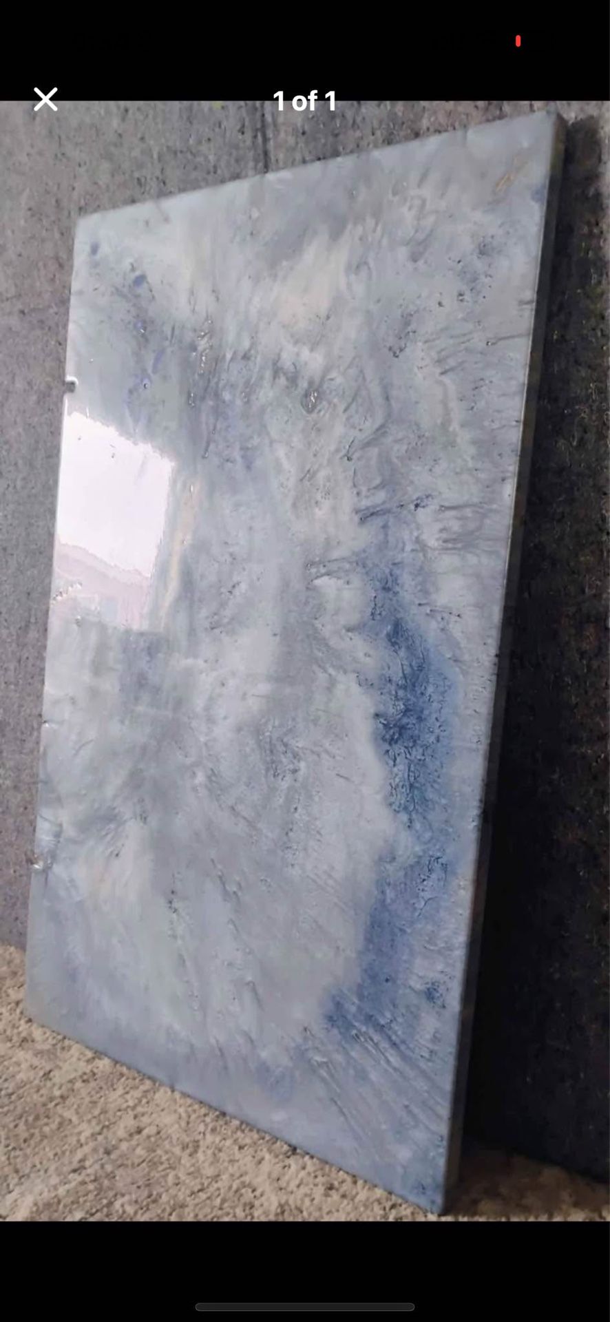 Epoxy Glossy Metallic Blue Art