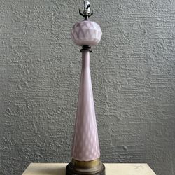 Vintage Mid Century 50s Genie Diamond Hobnail Toso Murano Mauv Glass Table Lamp