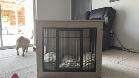Furniture Dog kennel beautiful gray wood with 2opening doors