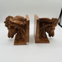 Brown Ceramic Horse Head Bookends