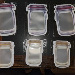 Reusable Mason Jar Zipper Storage Bags