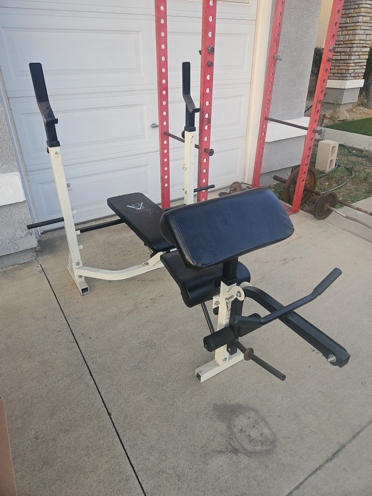 Weights Bench And Squat Rack