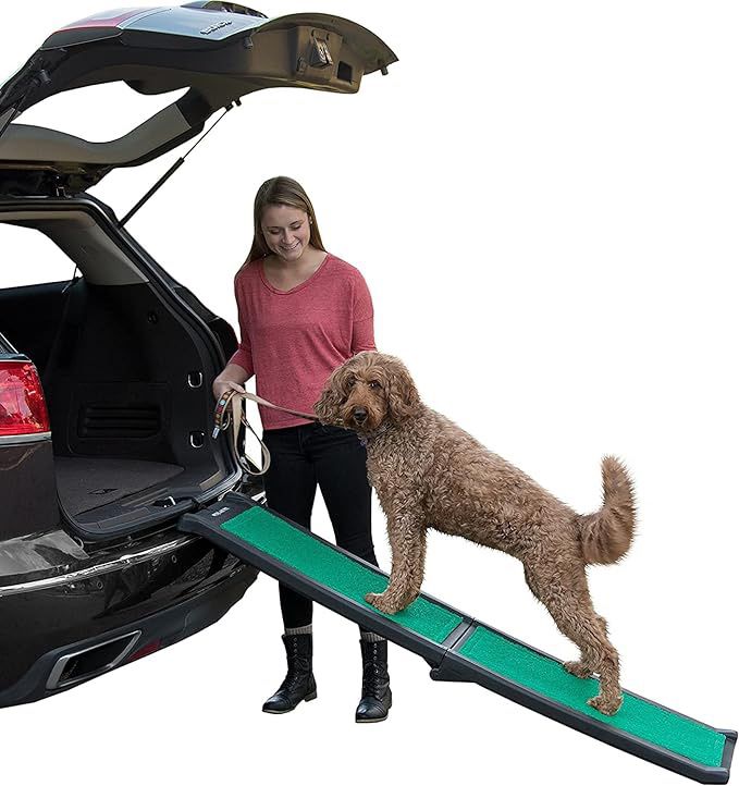 Pet Gear supertraX Ramps for Dogs and Cats, Maximum Traction Surface, Portable/Easy-Fold (No Tools Required), Built in Handle,  66” Inches Long, Suppo