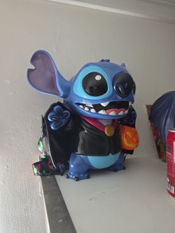Disney Parks Lilo & Stitch Halloween Vampire Popcorn Candy Bucket w/ Lanyard