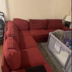 L Shaped Couch Red IKEA