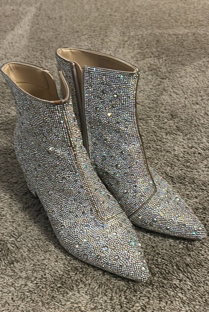Betsy Johnson Silver Studded Boots