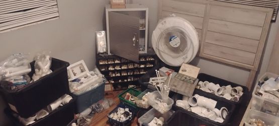 Large Lot of PVC Pipe Fittings and Supplies