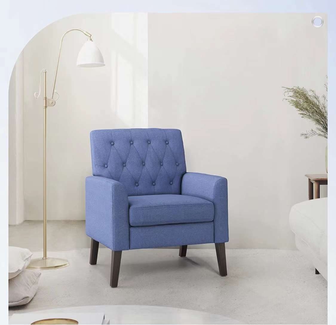 Artechworks Tufted Accent Chair with Ottoman Tech Cloth(Leathaire