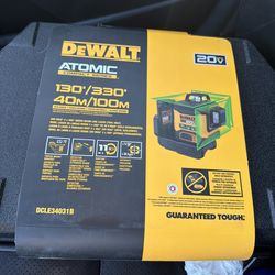 Brand new DEWALT 20V Atomic Compact Series 360° green line laser, model DCE34031B. Never used.