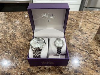 Bob Mackie Men's and Women's 2 Piece Watch Set BMS4010SS (Brand New)