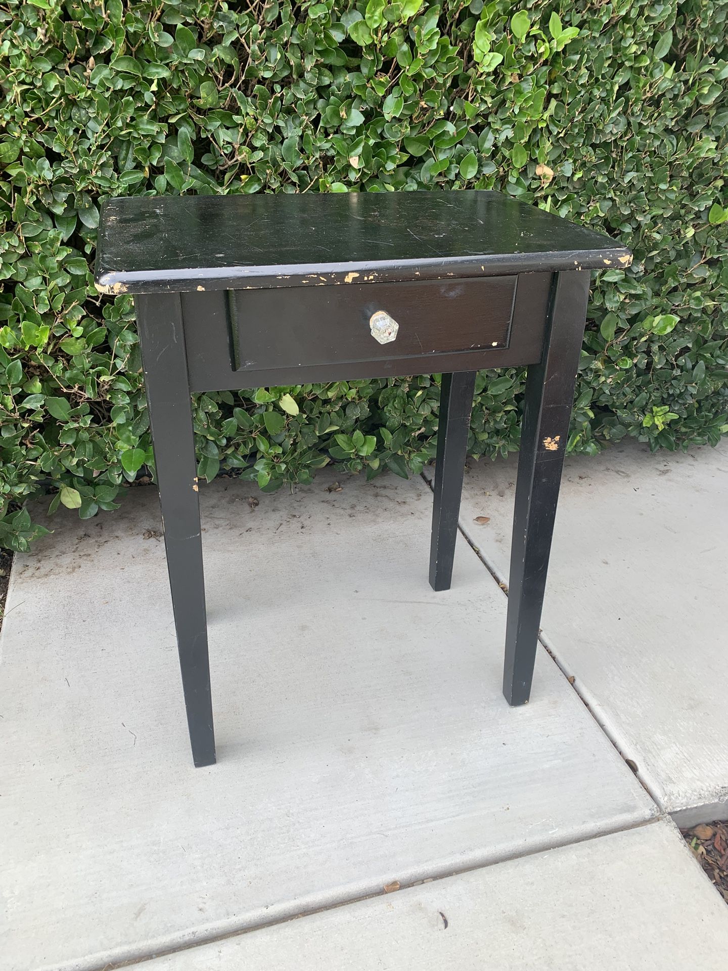 Antique Heavy Solid Wood Table W Drawer