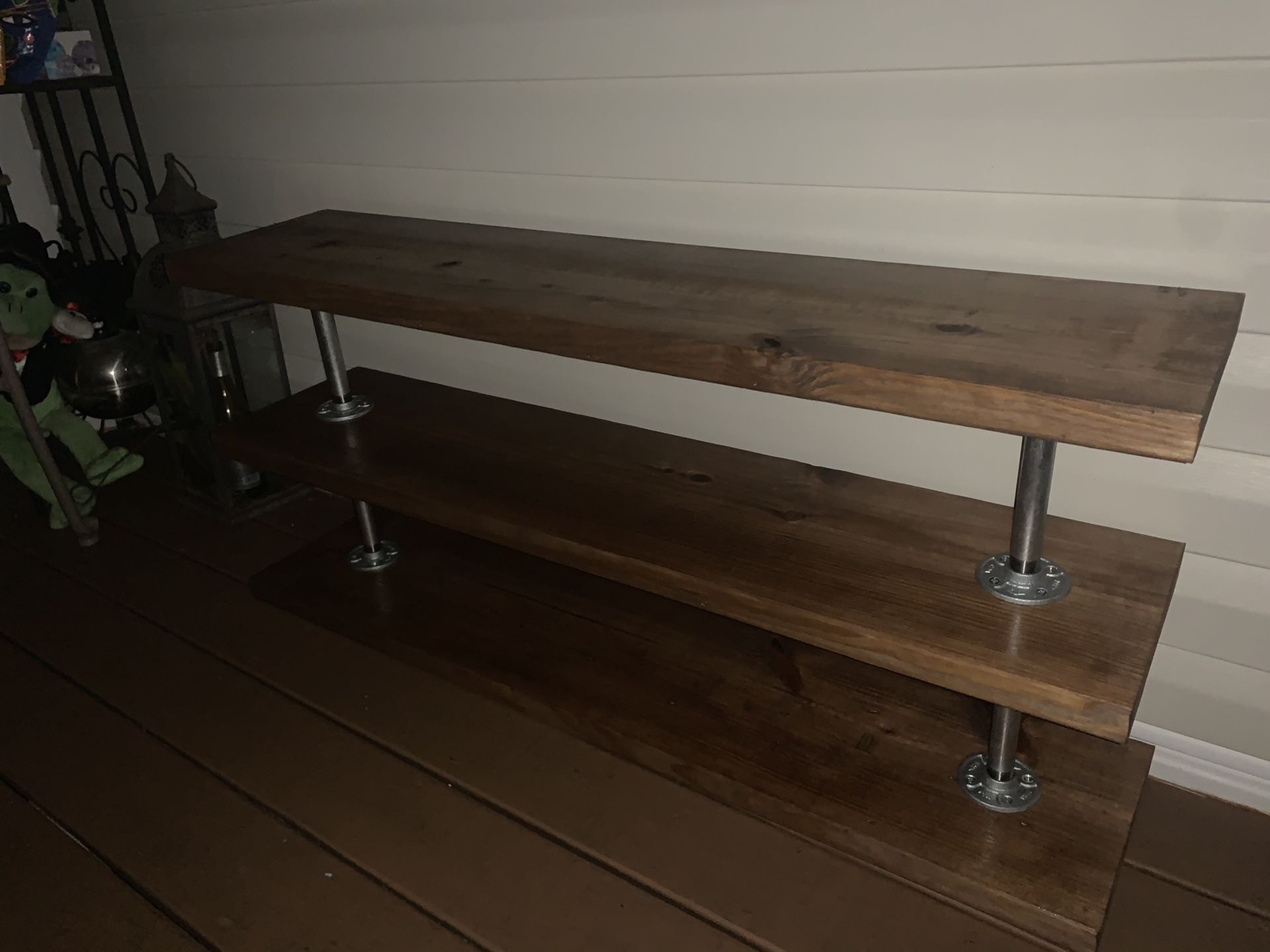 INDUSTRIAL Shelving Unit Wood Stained Heavy Duty