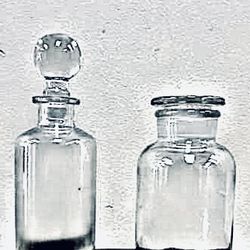  Vintage/antique Apothecary Glass Bottles With Glass Stoppers 