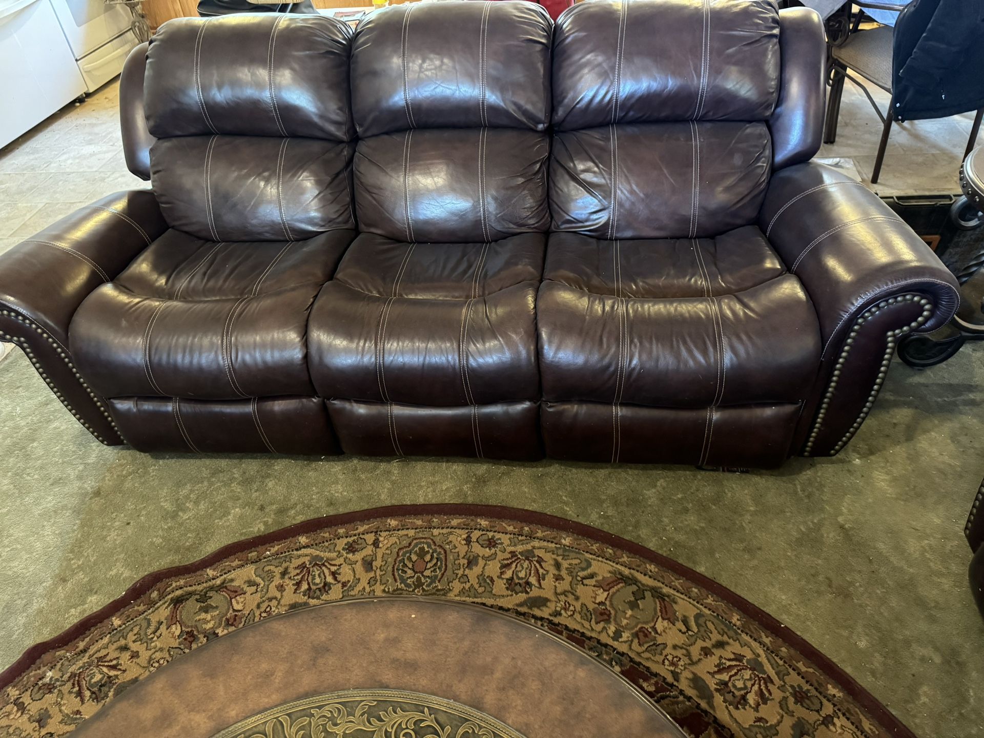 Ashley Furniture Sofa And Loveseat Reclining, Real Leather