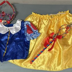 Child Size 4-6 Yo Disney Snow White Princess Costume With Accessories Just $8