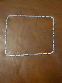 New 18” Sterling Silver Figaro Chain