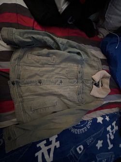 Hollister Olive Green Sherpa-Lined Denim Jacket