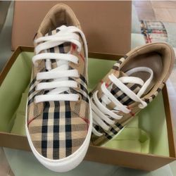 BURBERRY VINTAGE CHECK CANVAS SNEAKERS 
