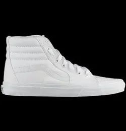 All white high top vans