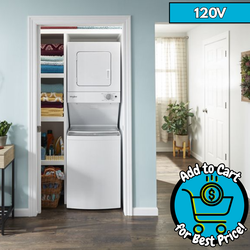 Whirlpool 1.6 cu.ft, 120V/20A Electric Stacked Laundry Center