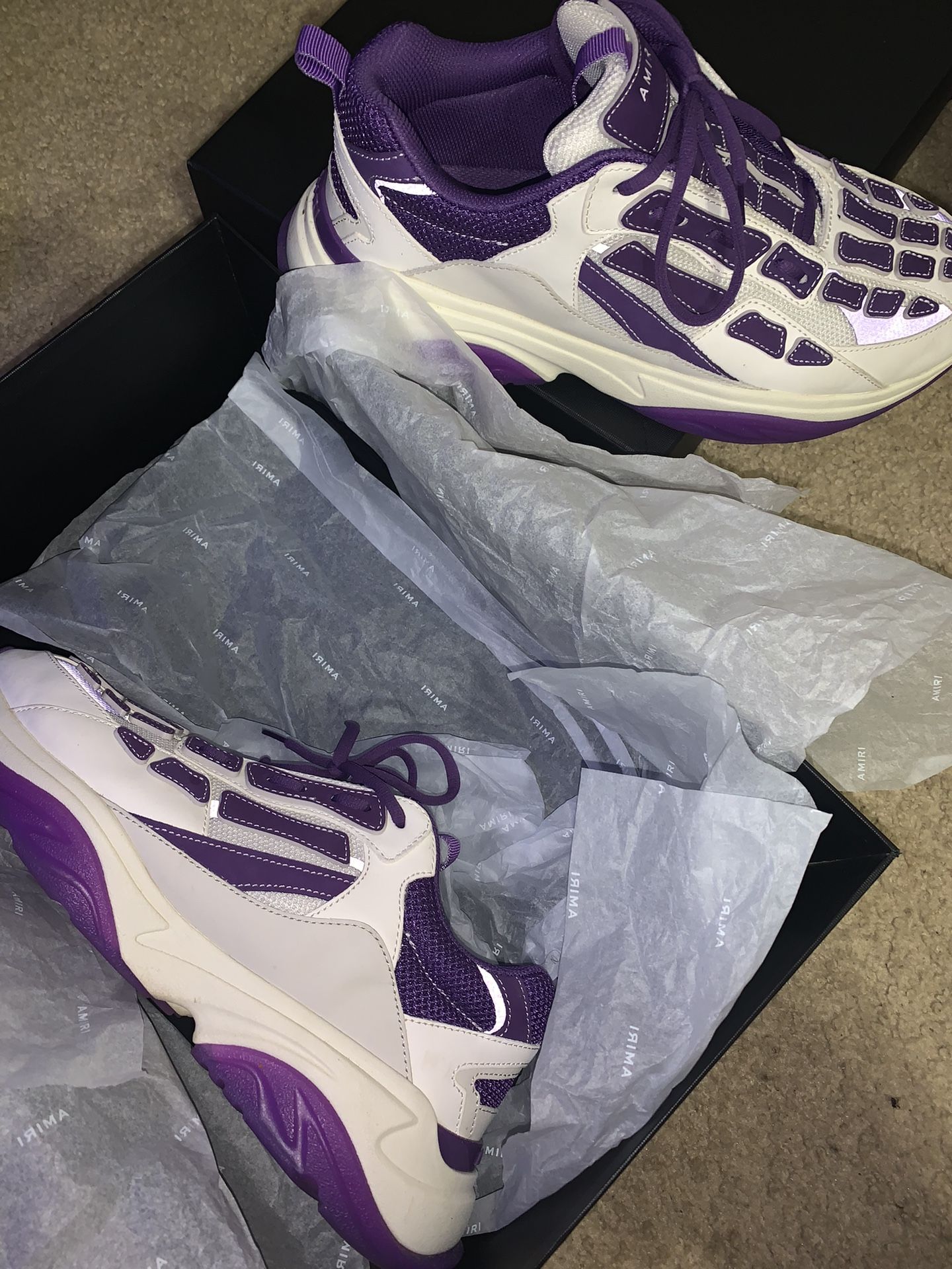 AMIRI White & Purple Bone Runner