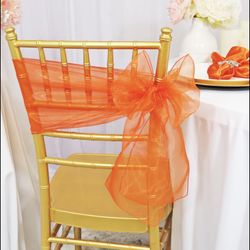 Orange Sheer Chair Bow