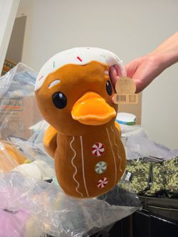 Gingerbread Duck Holiday Plush with Tag