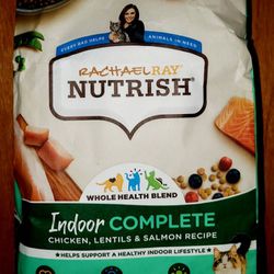 Rachael Ray Nutrish Natural Dry Cat Food  6lbs INDOOR complete CHICKEN SALMON 

Serve your feline friend a delicious meal with Rachael Ray Nutrish Nat
