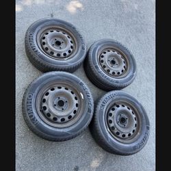 4 X 195/60r14 4x100 4x3.94 Stock Mazda Miata NA NB Civic Fit Xa Xb Ia Echo Yaris Wheels Rims Good  90% Treads Kumho Tires!!!