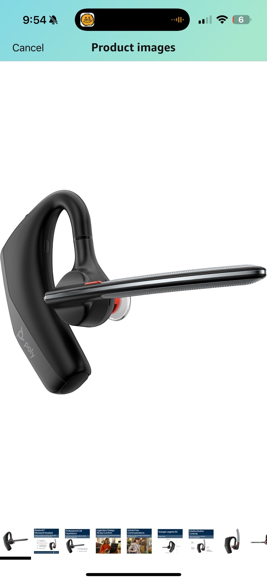 POLY HP Voyager Legend 30 - Bluetooth Monaural Headset - Discreet Boom & 4 Noise-Canceling Mics, WindSmart Technology, All-Day Comfort, Seamless Conne
