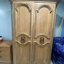 Solid Wood Armoire With Mirrors Inside Of Each Door Asking Reduced $1000. Obo 
