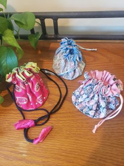 (3) New Jewelry Drawstring Pouches  - Each $14 (All $33)