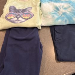 Like New Lot Of 2 Girls Sweatshirts- Fleece Leggings & Leggings Size 10/12
