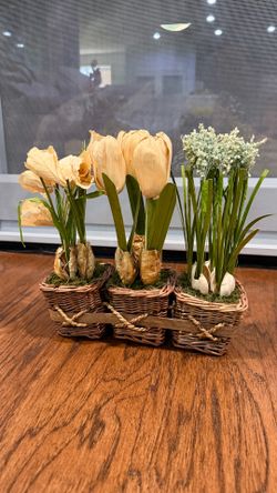 Very Cute 3 Pack Mini Potted Artificial Plants/ Flowers for Centerpiece Table Decorations