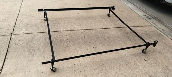Metal Queen, full or twin Bed Frame with wheels