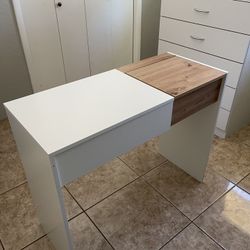 Ran Home, Niles Vanity Desk With One Drawer And Flip Out Mirror