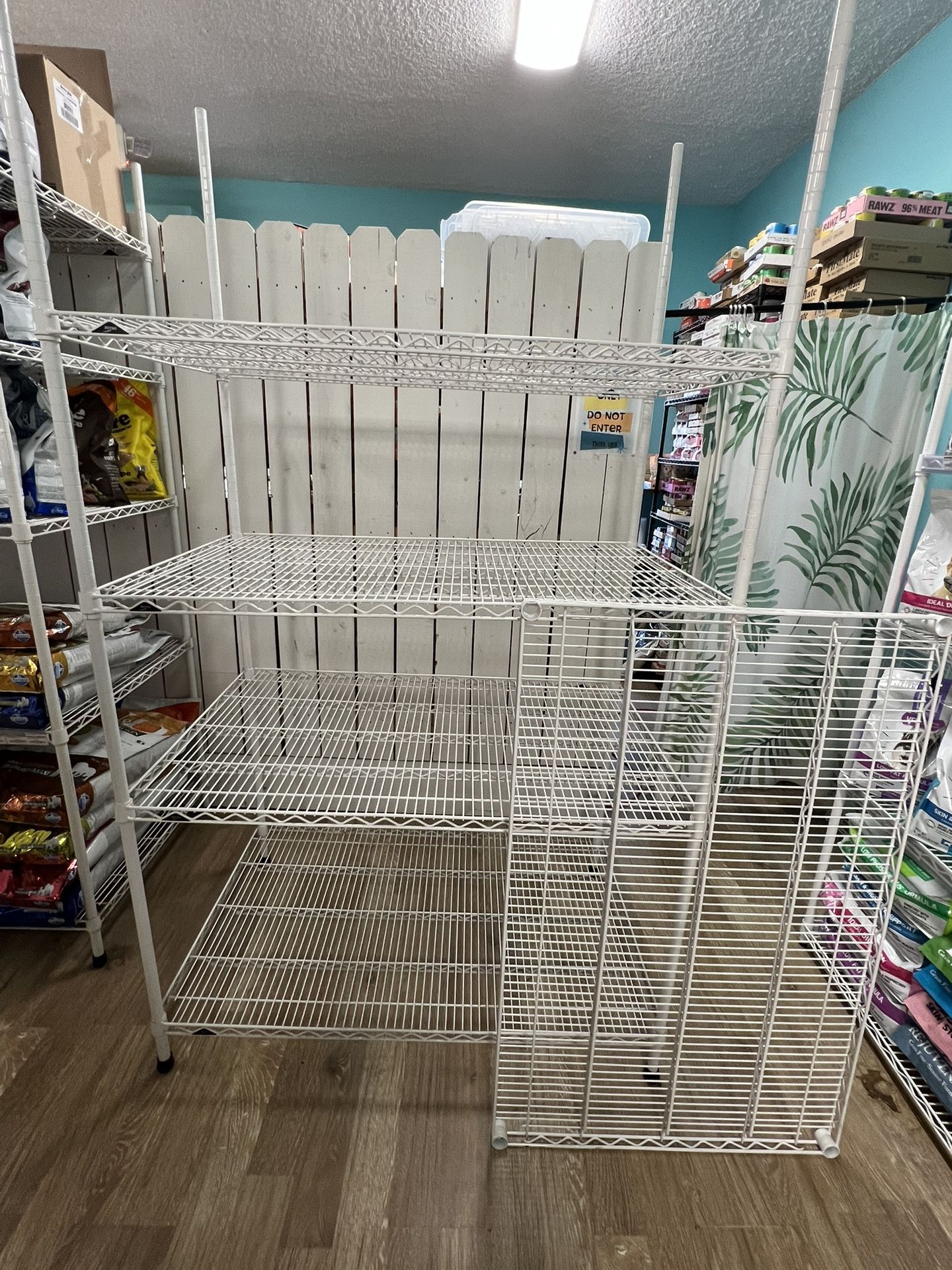 White Metal Wire Rack Shelving Unit