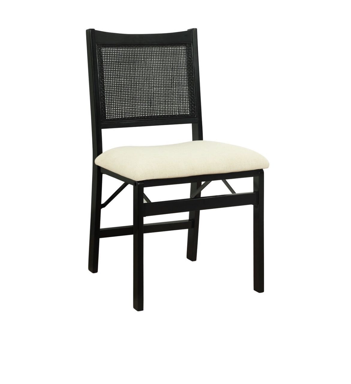 Powell Beulah Rattan Folding Dining Chair Black