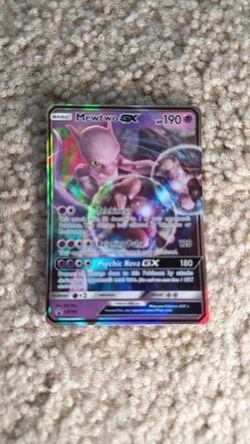 2019 Mewtwo GX - ⭐️ SM196 Holo Promo Sun & Moon Promo Pokemon MP Crease