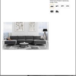 Grey Sectional Sofa Couch 
