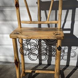 Custom log wine rack