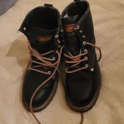 VINTAGE SKECHERS  #7210 CASCADE  BLACK KEATHER   BOOTS  MENS  UNISEX FOR MEN SIZE 5 FOR WOMAN SIZE 7 