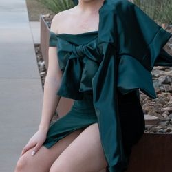 Green Holiday Cocktail Party Dress