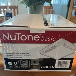 New Nutone Basic Ventilation Fan With Light 763RLN