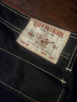 True Religion Brand Jeans Black with White Stitching